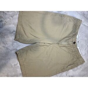 American Eagle Longboard Shorts Mens 32 Khaki Good Cotton Twill Flat Front